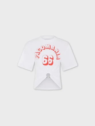 Printed cotton piercing t-shirt