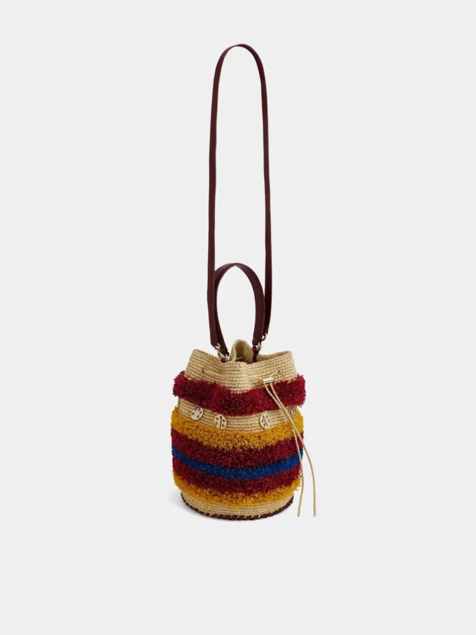 Raffia bucket bag