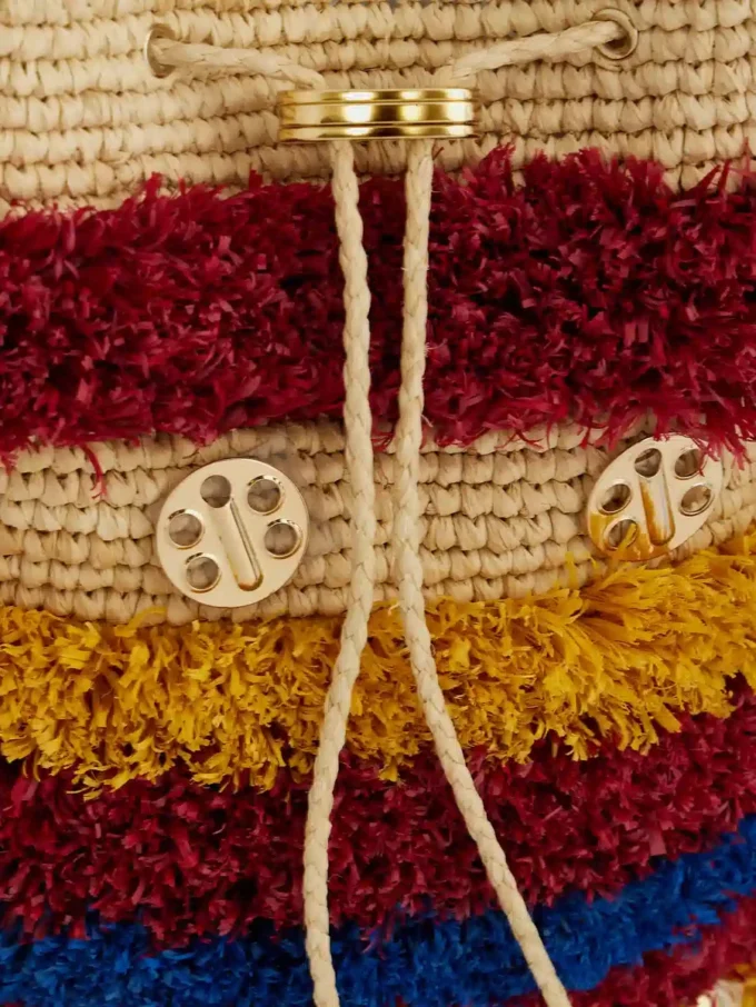 Raffia bucket bag