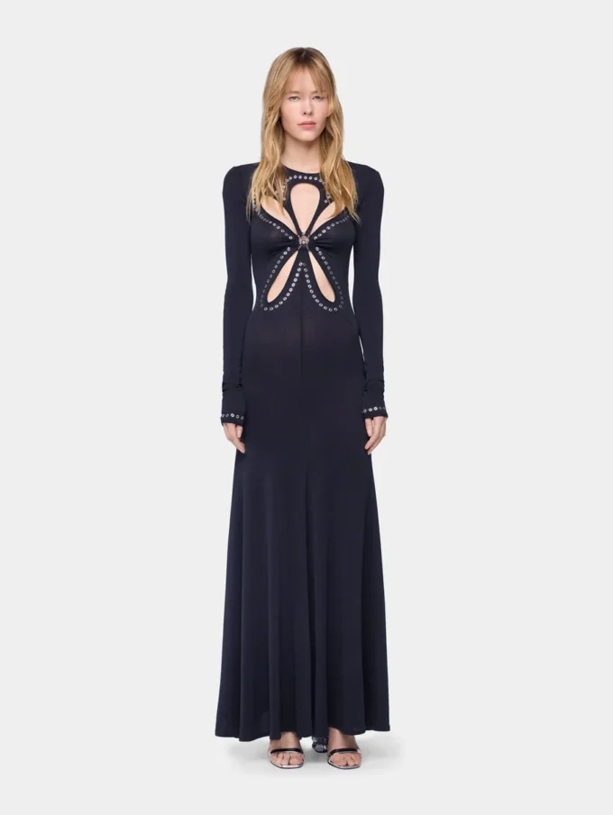 Second-skin long dress in jersey