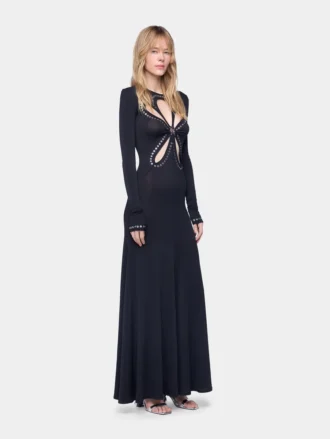 Second-skin long dress in jersey