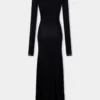 Second-skin long dress in jersey