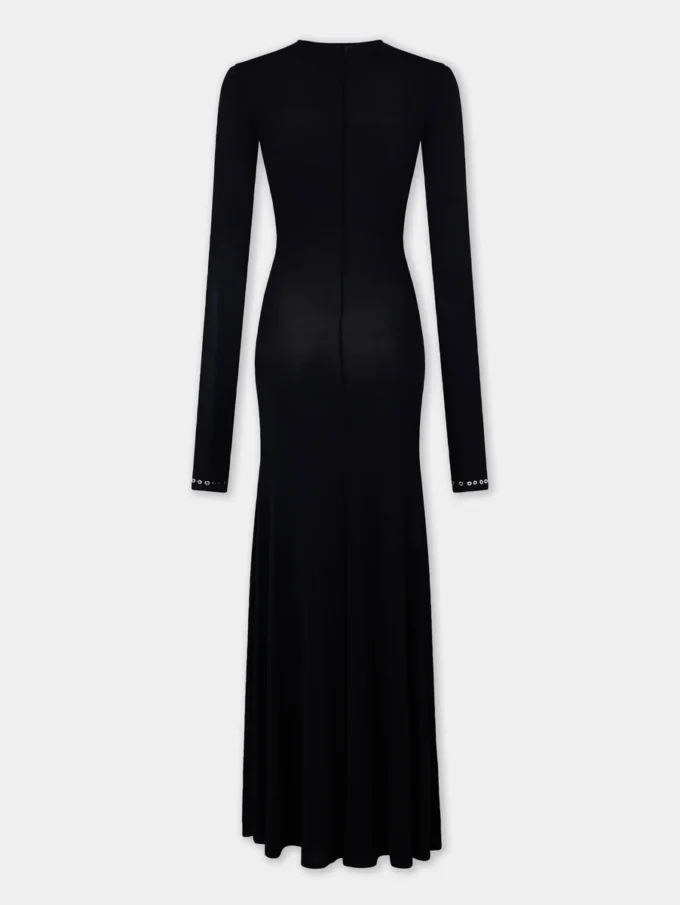 Second-skin long dress in jersey