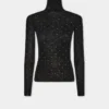 Second-skin turtleneck top in wool