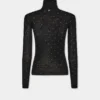 Second-skin turtleneck top in wool