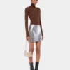 Second-skin turtleneck top in wool