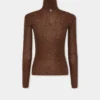 Second-skin turtleneck top in wool