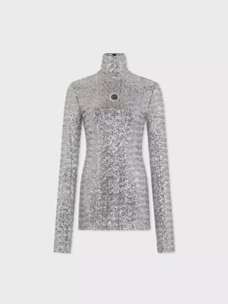 Sequin turtleneck top