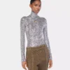 Sequin turtleneck top