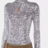 Sequin turtleneck top