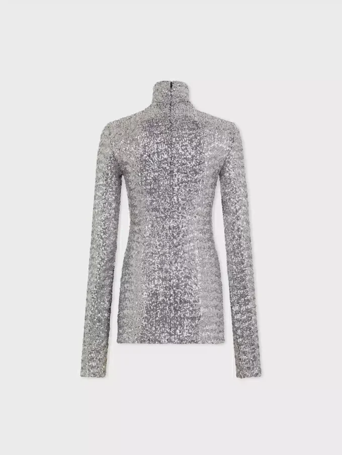 Sequin turtleneck top
