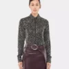 Shirt in crepe with sequin embroidery details