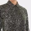 Shirt in crepe with sequin embroidery details