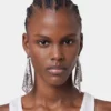 Silver chainmail earrings