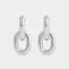 Silver double XL link earrings