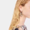 Silver double XL link earrings