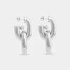 Silver double XL link earrings