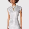 Silver drapé pression dress in lurex