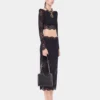 Black crop top in lace