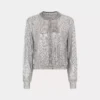 Silver knit bomber jacket