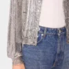 Silver knit bomber jacket