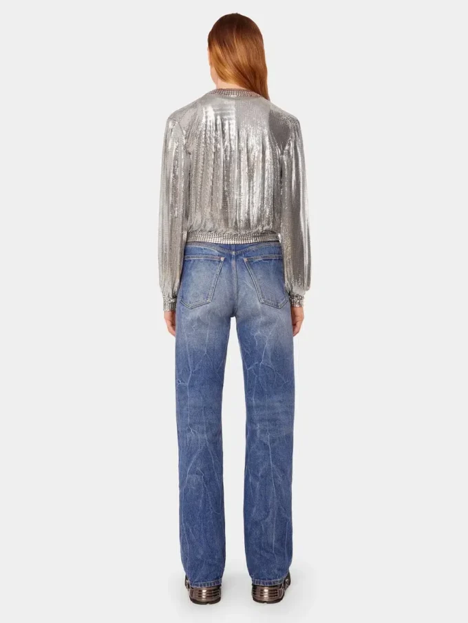 Silver knit bomber jacket