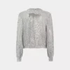 Silver knit bomber jacket