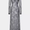 Silver long dress in lace