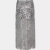 Silver midi skirt in lace