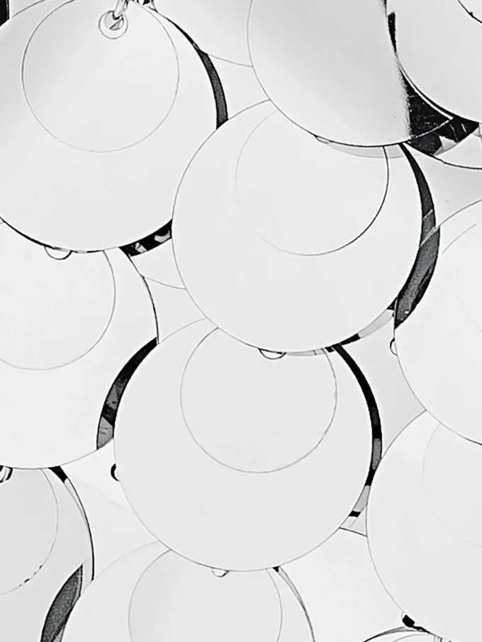 Silver sparkle discs nano bag
