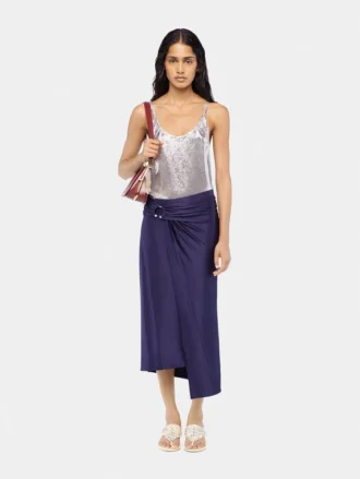 Silver tank top in mesh