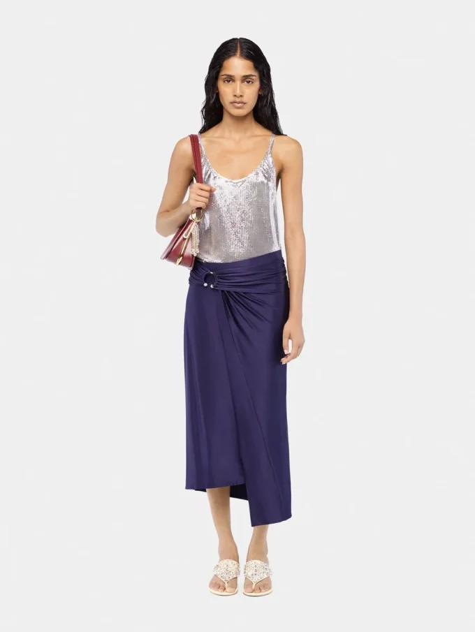 Silver tank top in mesh