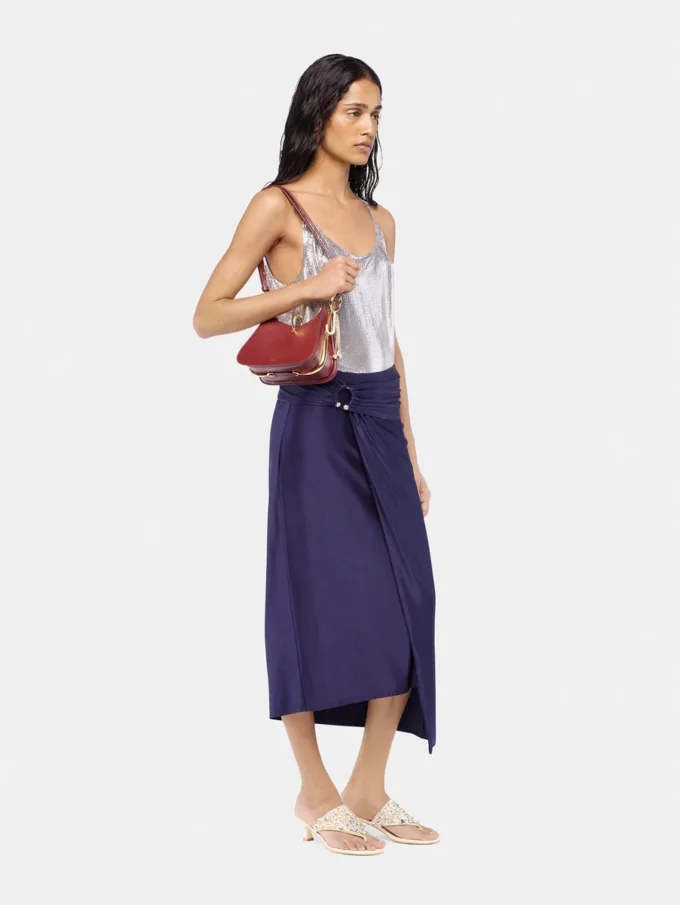Silver tank top in mesh