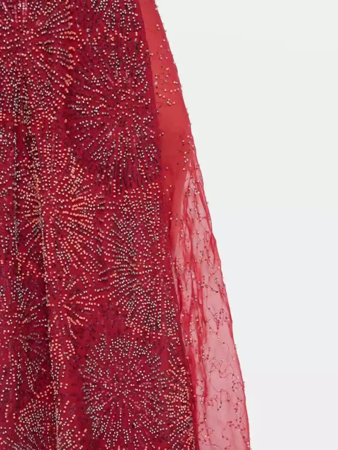Skirt with pearl embroidery