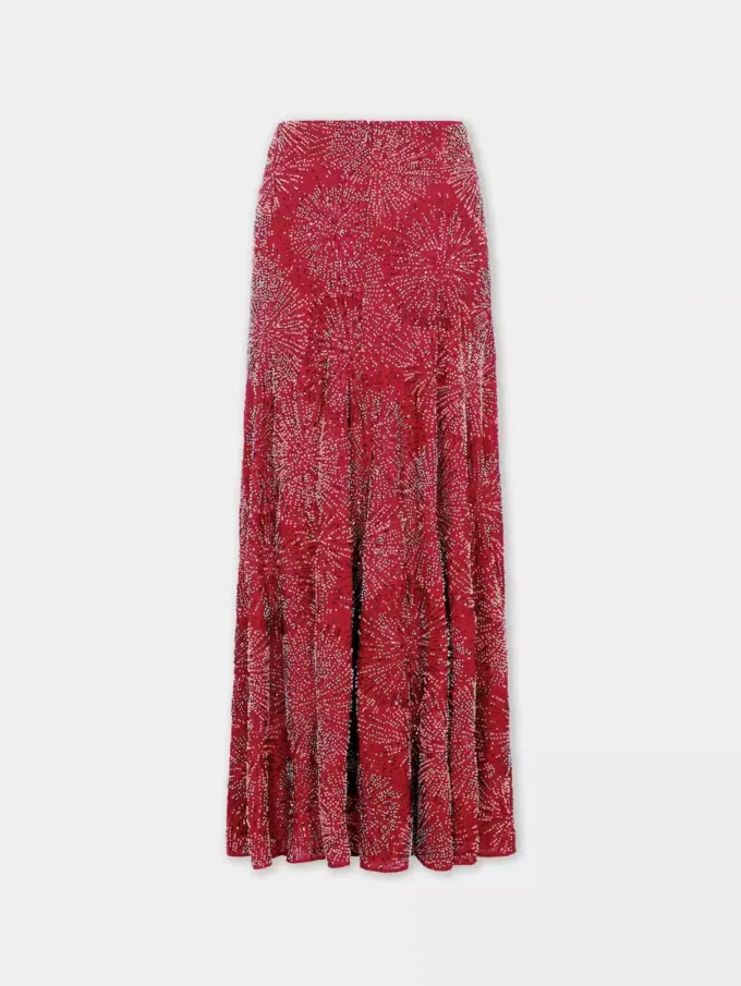 Skirt with pearl embroidery