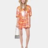 T-shirt mini dress in cotton and sequins