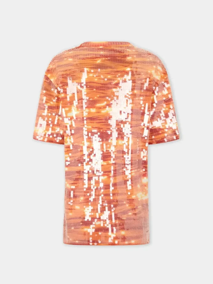 T-shirt mini dress in cotton and sequins