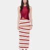 Draped long skirt in jersey
