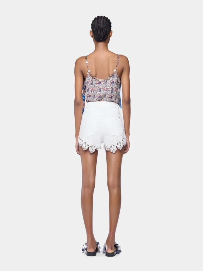 Tank top in printed satin