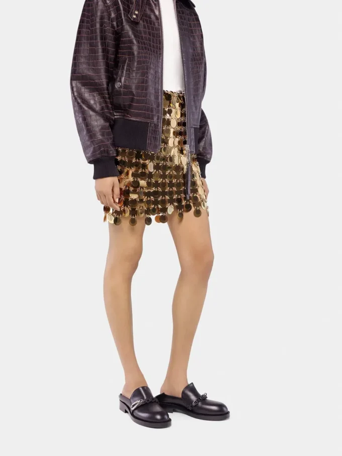 The gold sparkle discs skirt The gold sparkle discs skirt