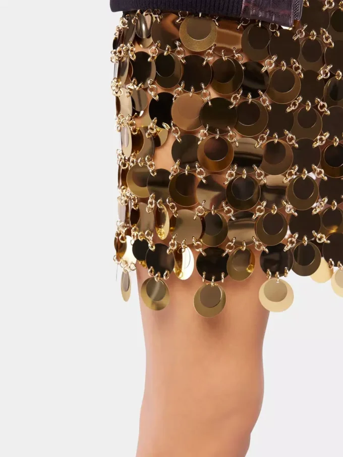 The gold sparkle discs skirt The gold sparkle discs skirt