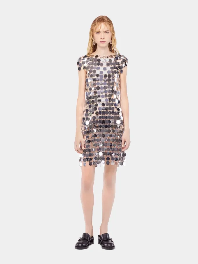 The iconic silver Sparkle disc dress