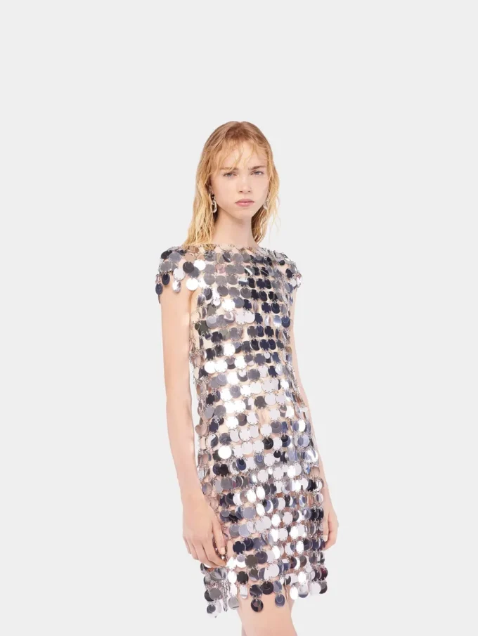 The iconic silver Sparkle disc dress