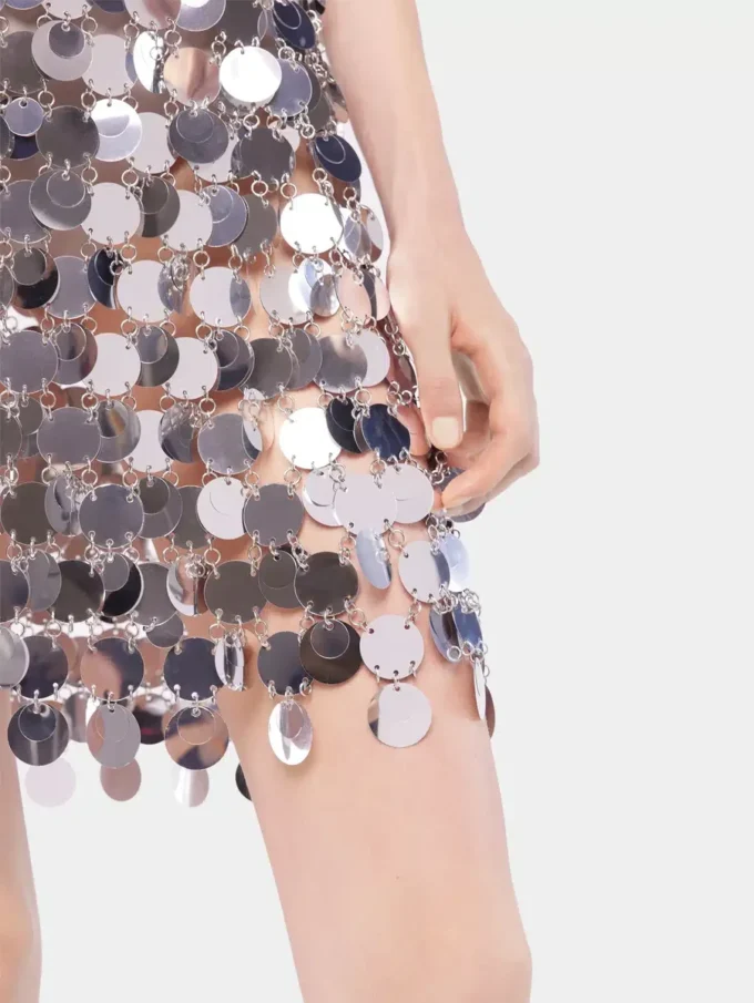 The iconic silver Sparkle disc dress