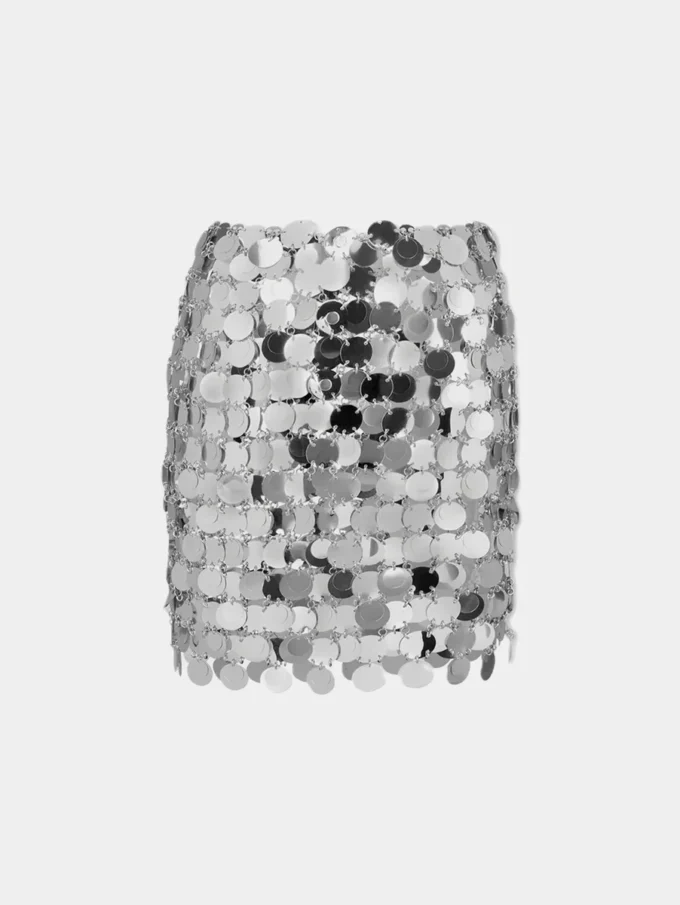 The silver sparkle discs skirt
