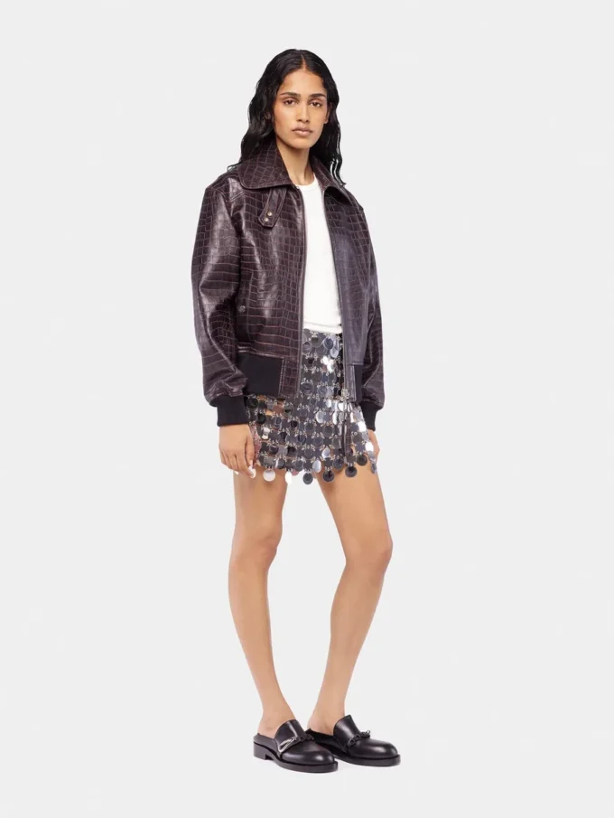 The silver sparkle discs skirt
