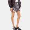 The silver sparkle discs skirt