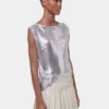 Top in a silver mini mesh Top in a silver mini mesh