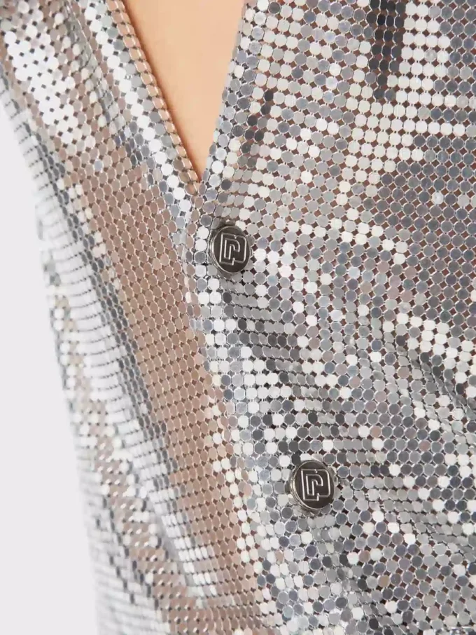 Top in a silver mini mesh Top in a silver mini mesh