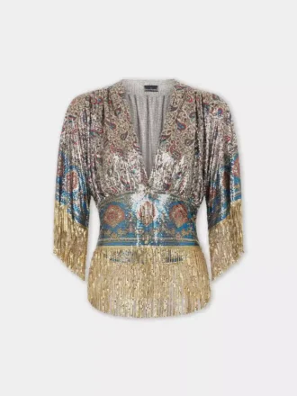 Top in printed mesh